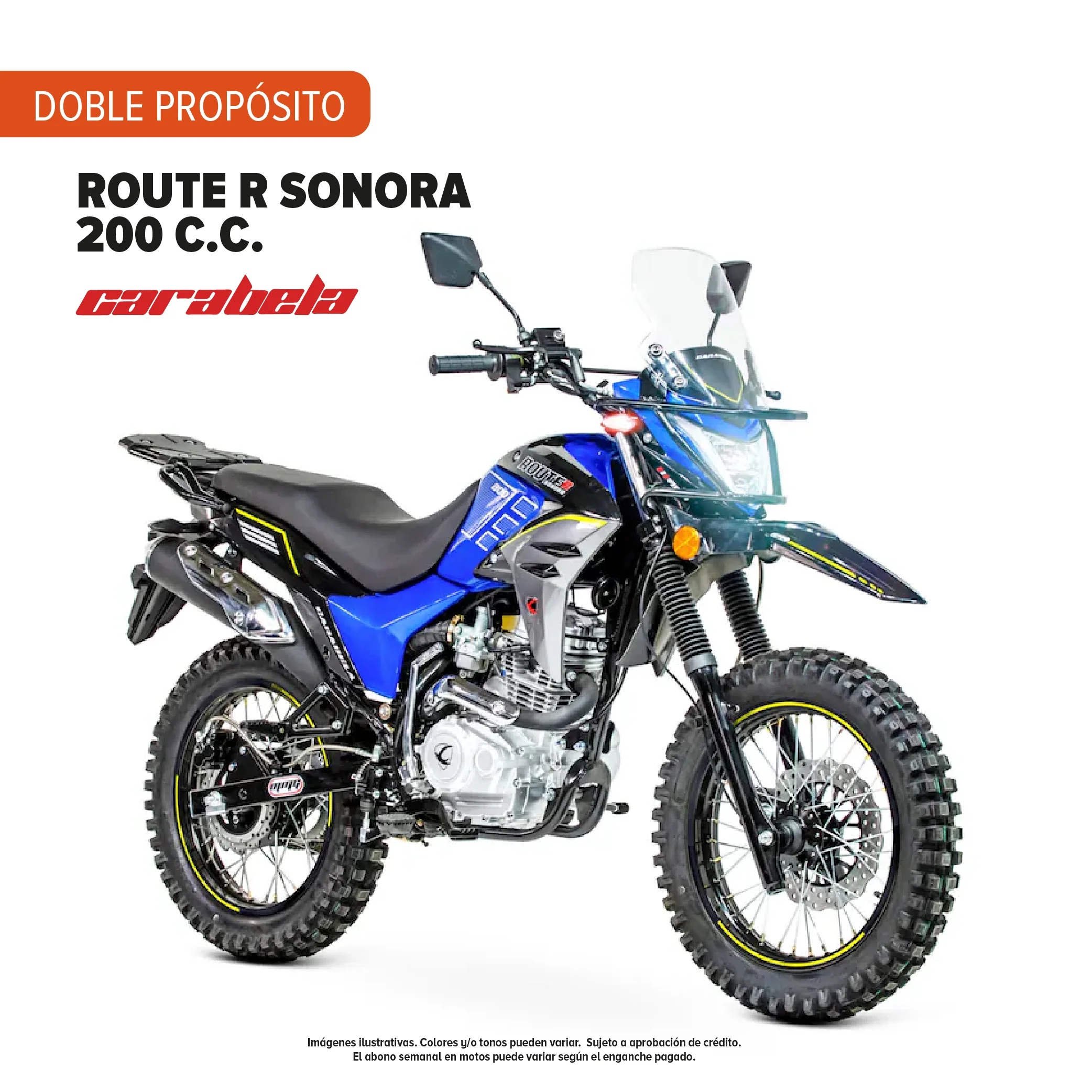 Motocicleta Carabela Route R Sonora 200 C.C. 2026 Azul