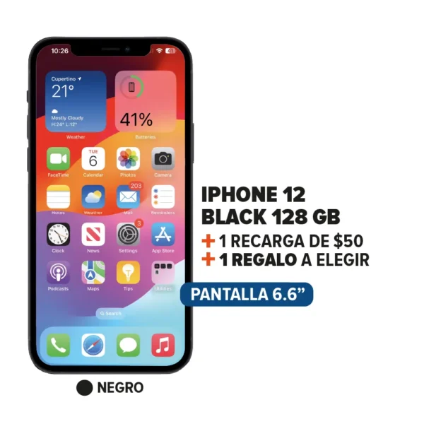 iPhone 12 128 GB + Recarga + Regalo