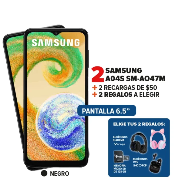 2 SAMSUNG A04S + 2 Recargas + 2 Regalos