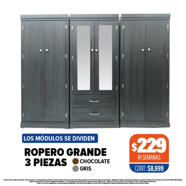 Ropero Grande 3 Piezas