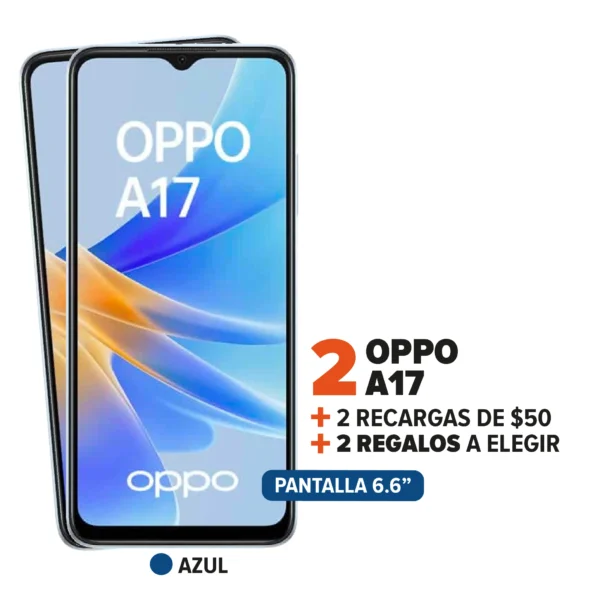 2 Oppo A17 + 2 Recargas + 2 Regalos
