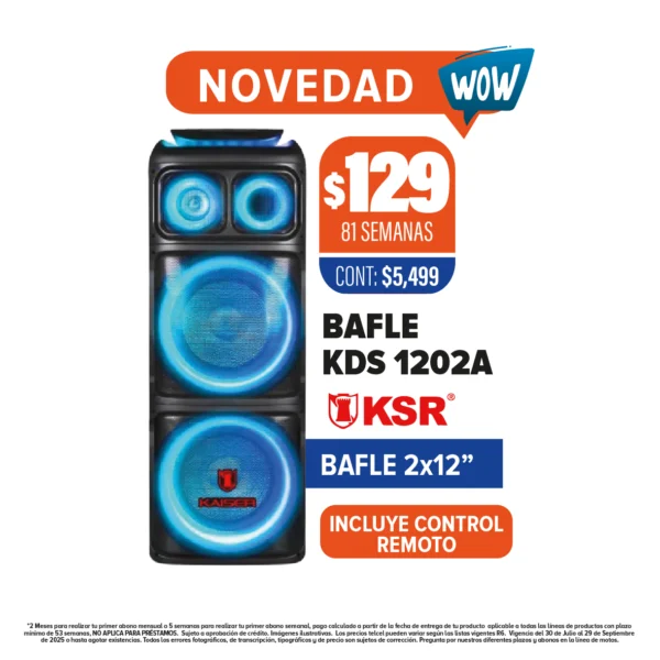 BAFLE KSR KDS 1202A 2X12”