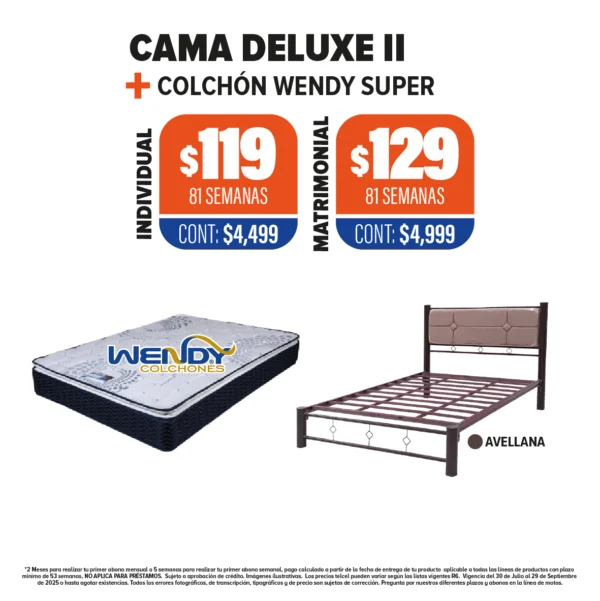 CAMA DELUXE + COLCHÓN WENDY SUPER