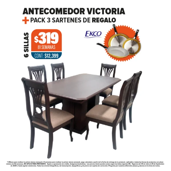 ANTECOMEDOR VICTORIA + SARTENES DE REGALO