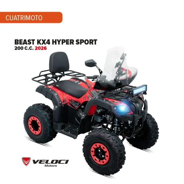 Cuatrimoto Veloci Beast KX4 Hyper Sport 200 C.C. 2026