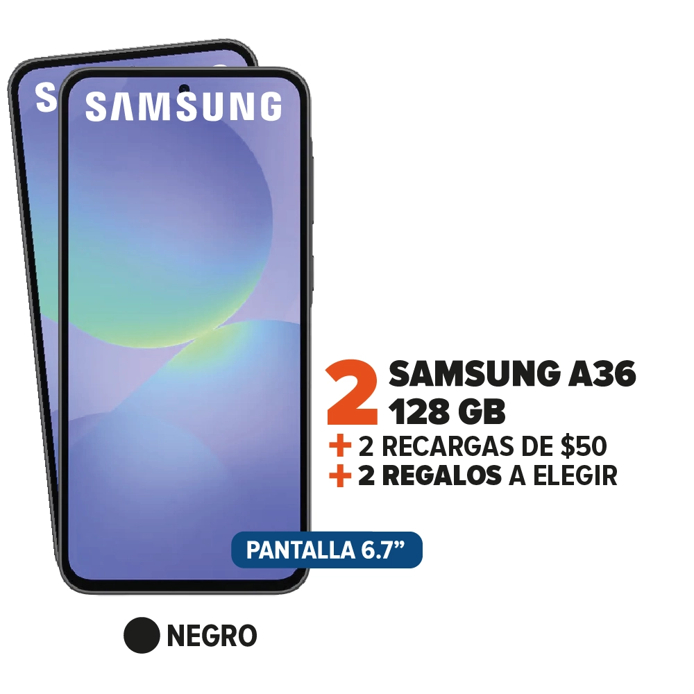 2 Samsung Galaxy A36 + 2 Recargas + 2 Regalos