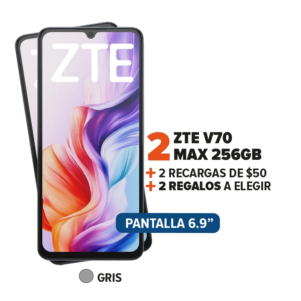 2 ZTE V70 MAX + 2 Recargas + 2 Regalos