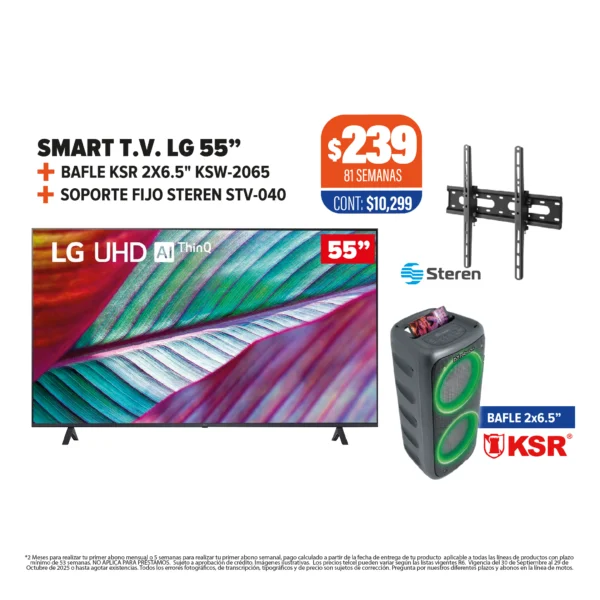 SMART TV LG 55" + BAFLE + SOPORTE