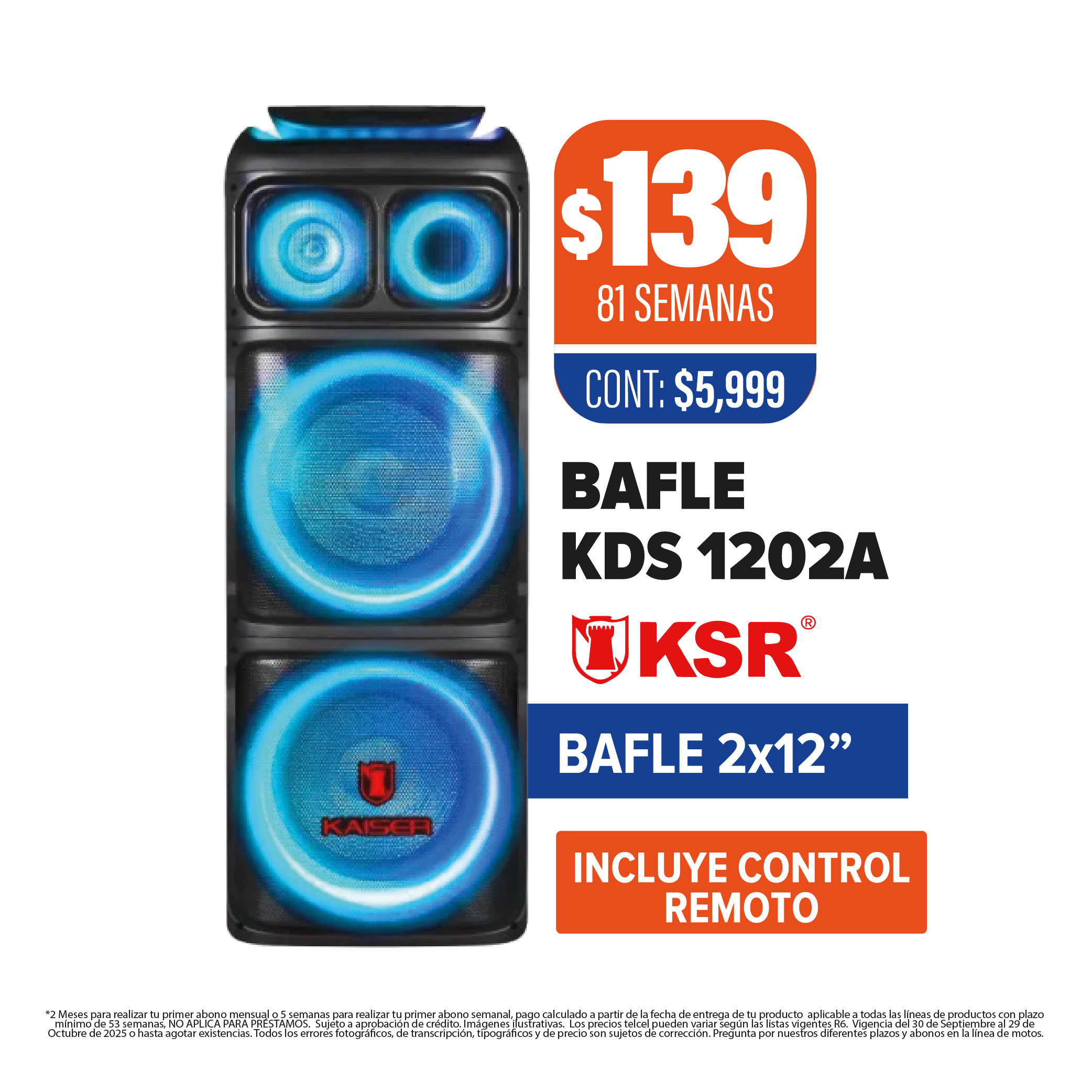 BAFLE KSR KDS 1202 A