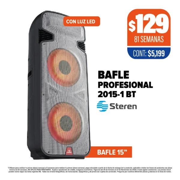 BAFLE PROFESIONAL STEREN 2015-1 BT