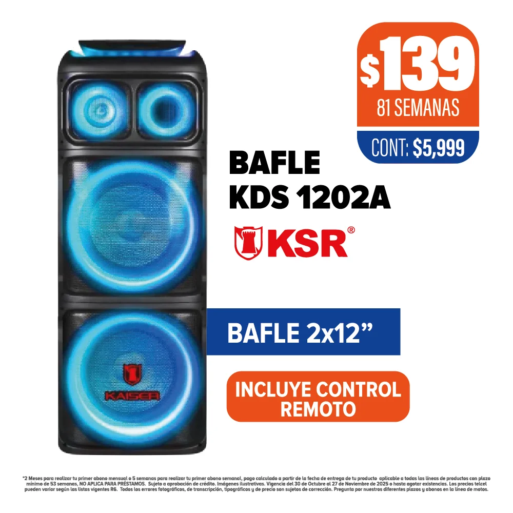 BAFLE KSR KDS 1202A 2X12”