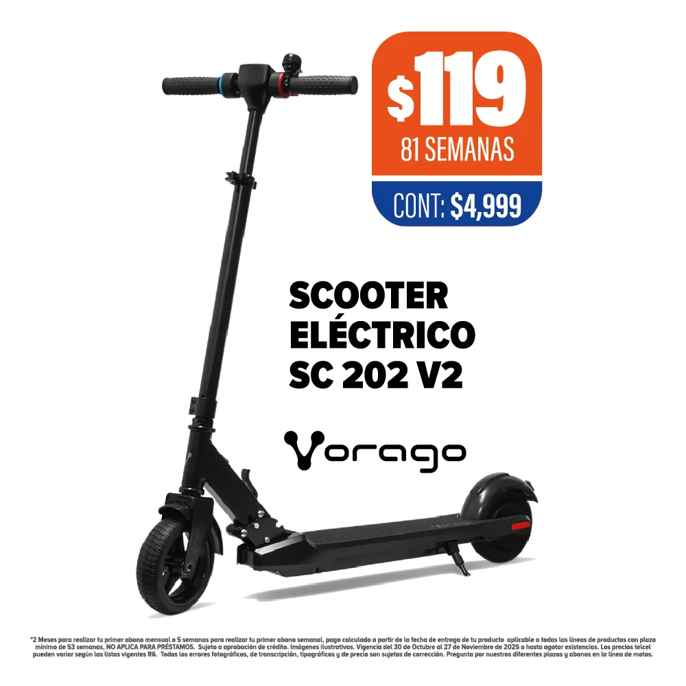 SCOOTER ELÉCTRICO VORAGO SC 202 V2