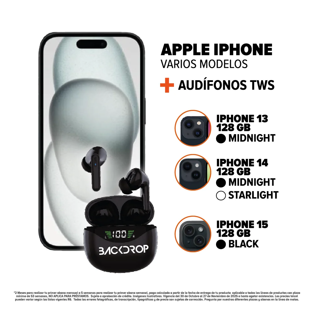 APPLE IPHONE + AUDÍFONOS TWS