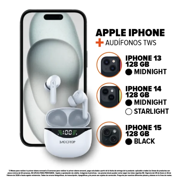 APPLE IPHONE + AUDÍFONOS TWS