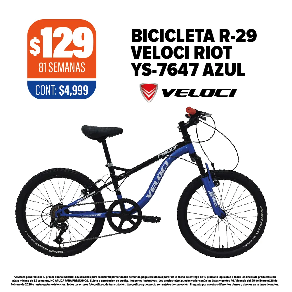 BICICLETA VELOCI R29 VELOCI RIOT YS-7647
