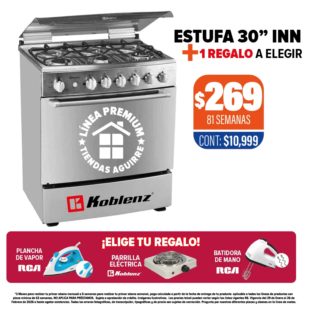 ESTUFA KOBLENZ 30” INN + 1 REGALO A ELEGIR