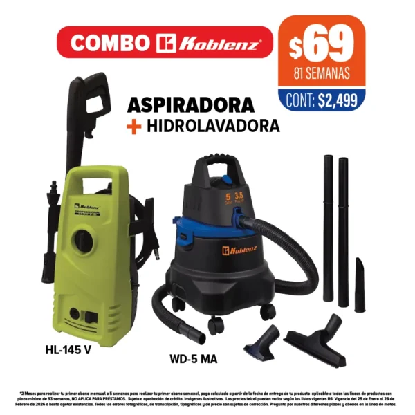 ASPIRADORA + HIDROLAVADORA KOBLENZ