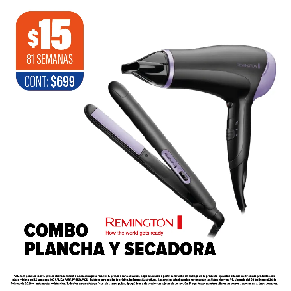 COMBO REMINGTON PLANCHA Y SECADORA