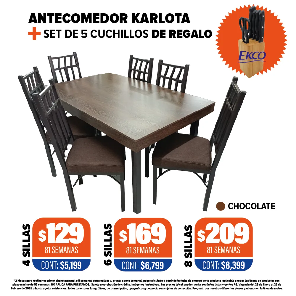 ANTECOMEDOR KARLOTA + SET DE CUCHILLOS
