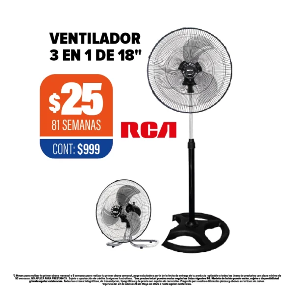 VENTILADOR 3 EN 1 DE 18"