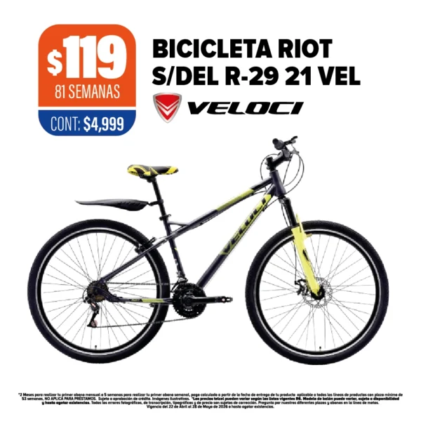 BICICLETA RIOT SDEL R-29 21 VEL