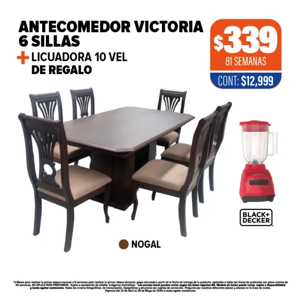 ANTECOMEDOR VICTORIA + Licuadora 10 vel. de regalo