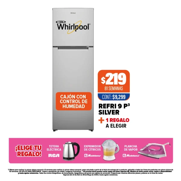 REFRI 9 P SILVER + regalo a elegir