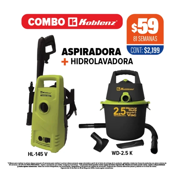 ASPIRADORA + HIDROLAVADORA KOBLENZ
