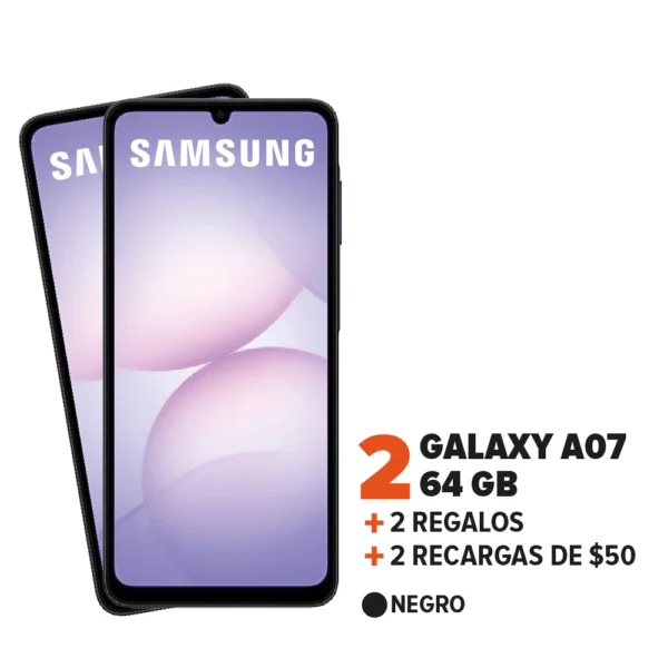 Samsung Galaxy A07 + 2 Recargas + 2 Regalos
