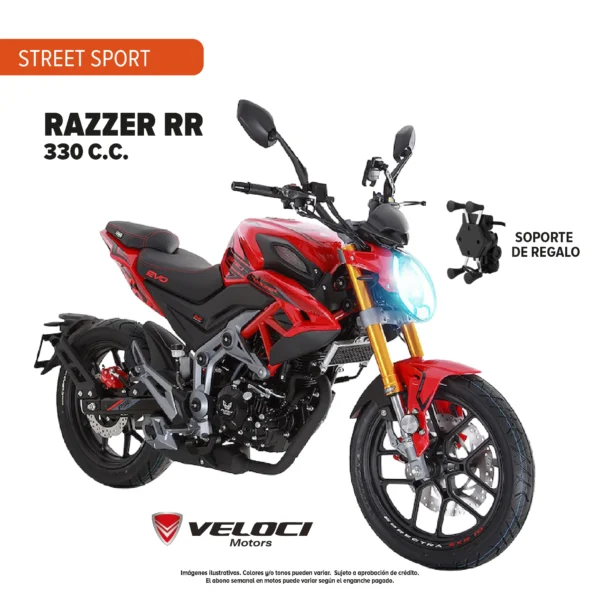 Motocicleta Veloci Razzer RR 330 C.C. 2026 Roja