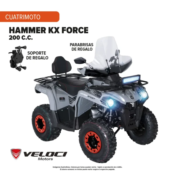 Cuatrimoto Veloci Hammer KX Force 200 C.C. 2027 Gris