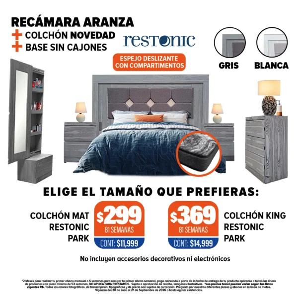 Recámara Aranza + Colchón + Base