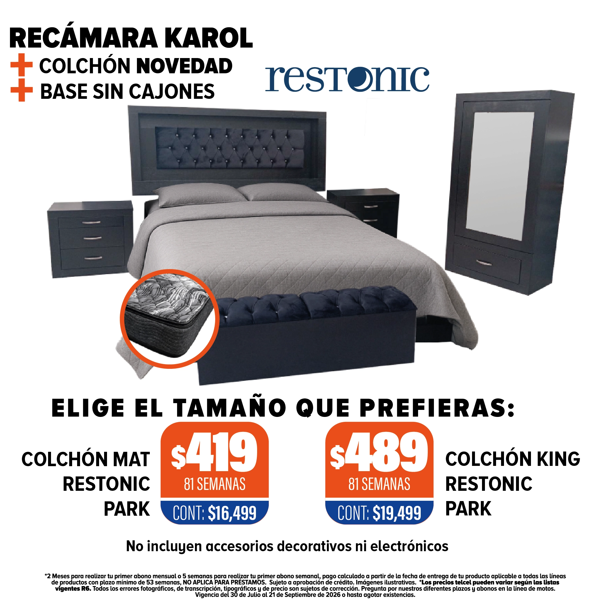 Recámara Karol + Colchón + Base