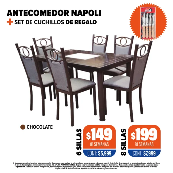 Antecomedor Napoli + Set de Cuchillos de Regalo