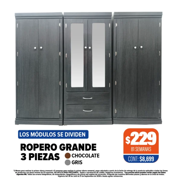 Ropero Grande 3 Piezas