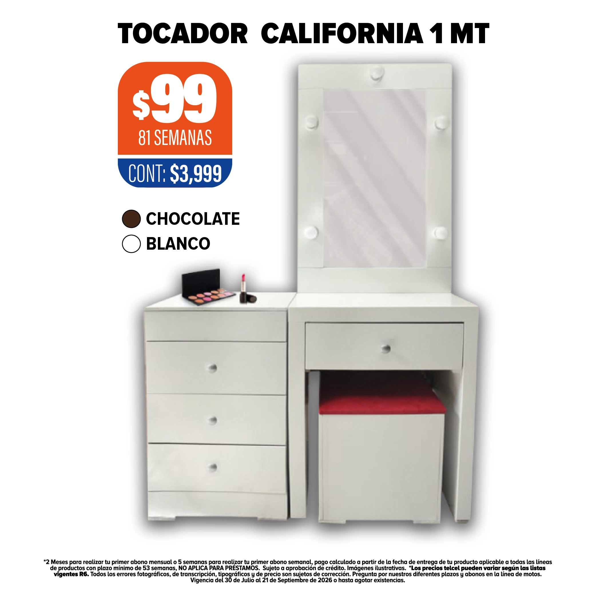 Tocador California 1m