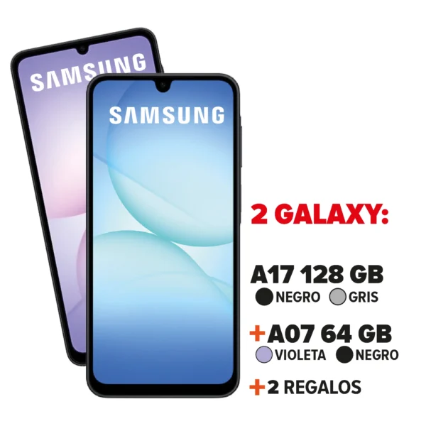 Samsung Galaxy A17 + Galaxy A07+ 2 Recargas + 2 Regalos