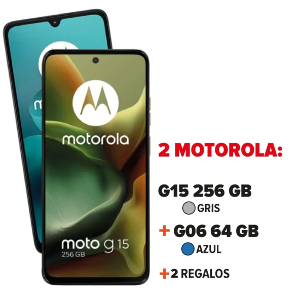 Motorola G15 + Motorola G06+ 2 Recargas + 2 Regalos