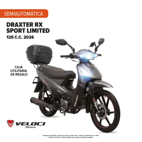 Motocicleta Veloci Draxter RX Sport 125 C.C. 2026 Plata