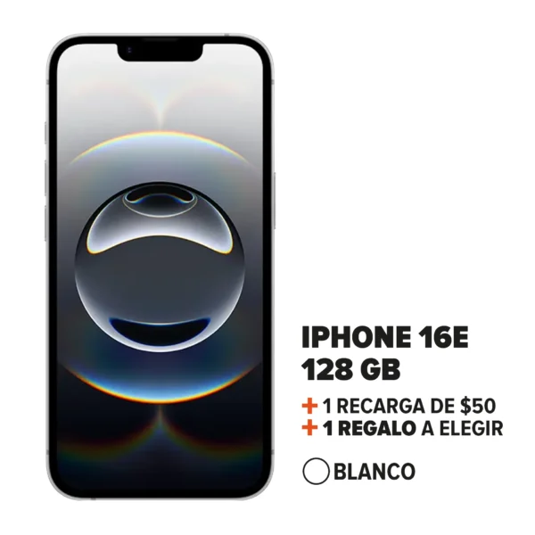 iPhone 16E 128GB + SIM + Recarga + Regalo