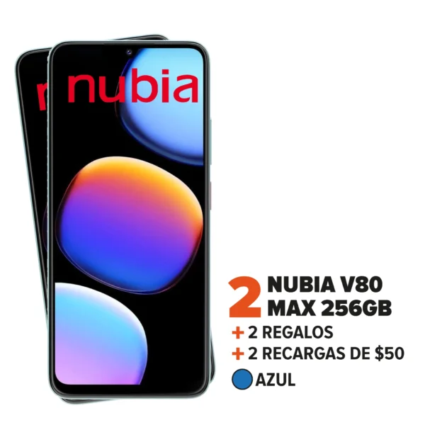 2 Nubia V80 Max 256GB + 2 Recargas + 2 Regalos