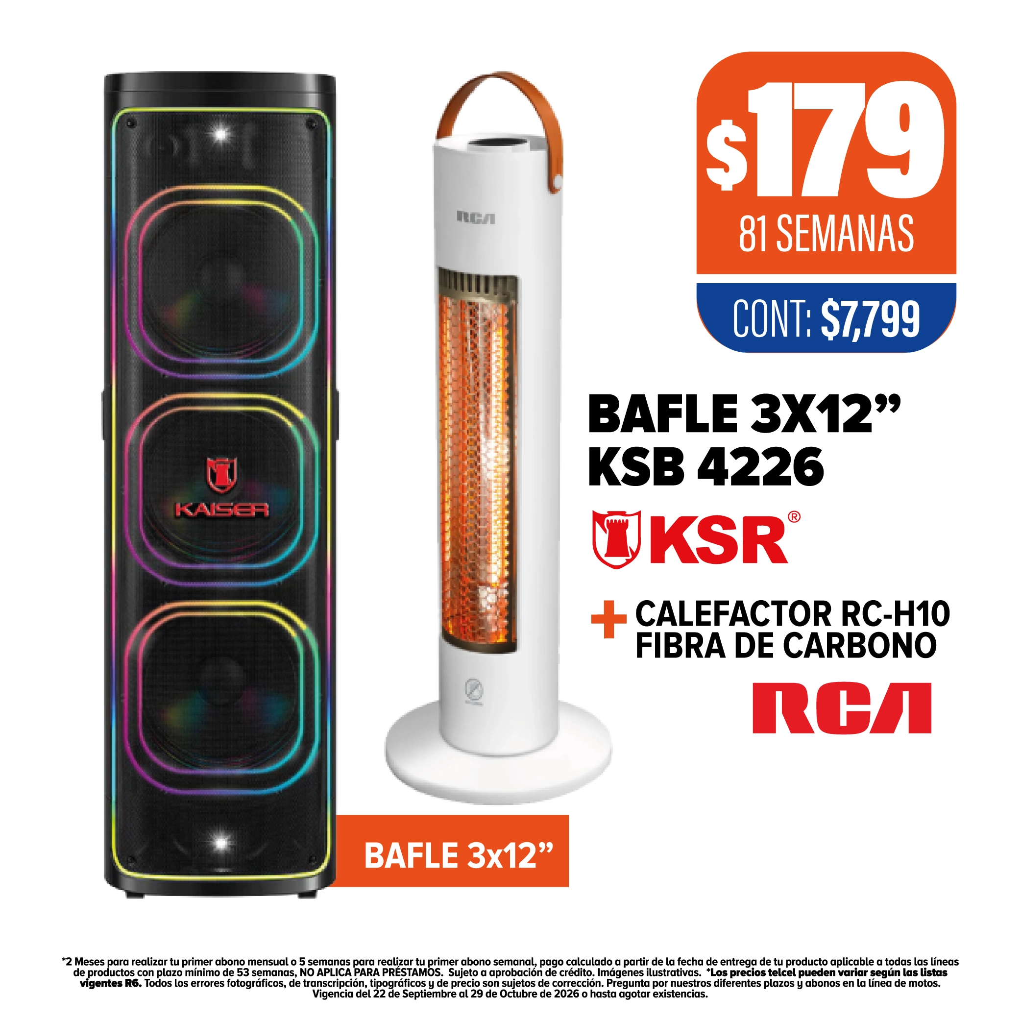 Bafle KSR 3x12” + Calefactor RCA RF-H10