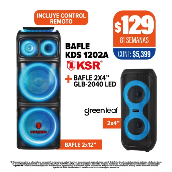 Bafle KSR KDS 1202A + Bafle 2x4” greenleaf