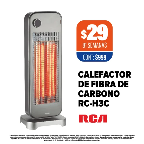 Calefactor de Fibra de Carbono RCA RH-H3C