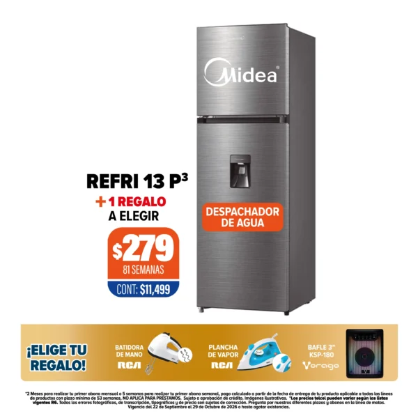 Refrigerador Midea 13 P3 + Regalo a elegir