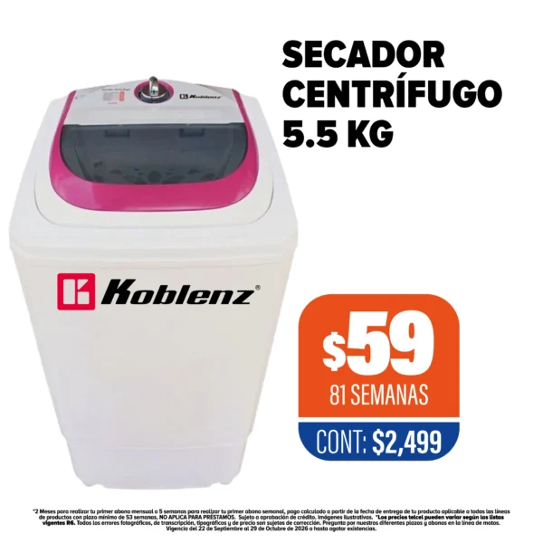 Secador centrífugo Koblenz 5.5 Kg