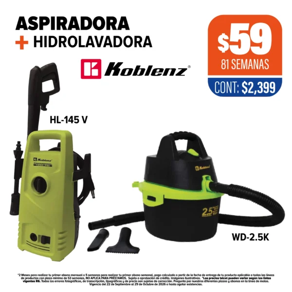Aspiradora + Hidrolavadora Koblenz