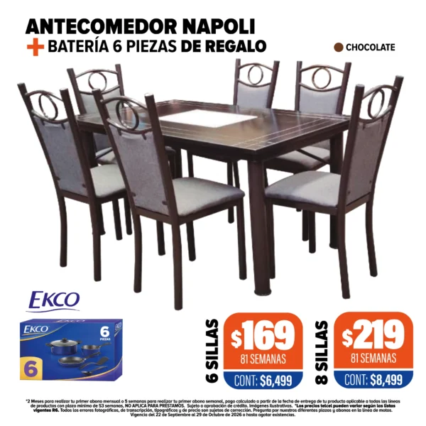 Antecomedor Napoli + Batería de regalo