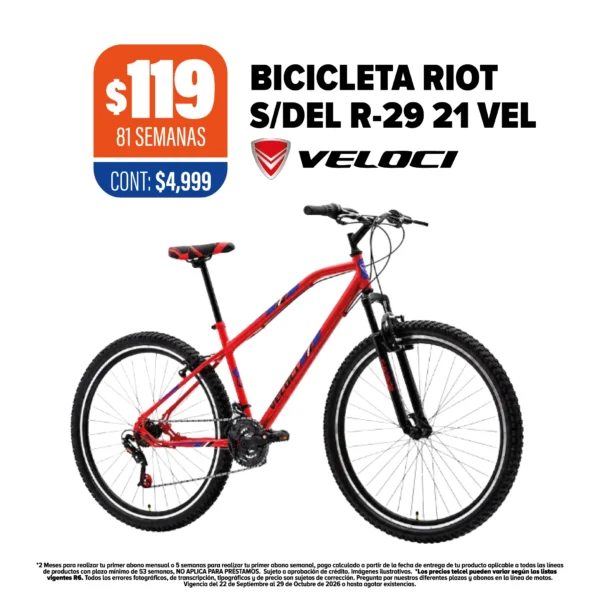 Bicicleta Veloci Riot R29
