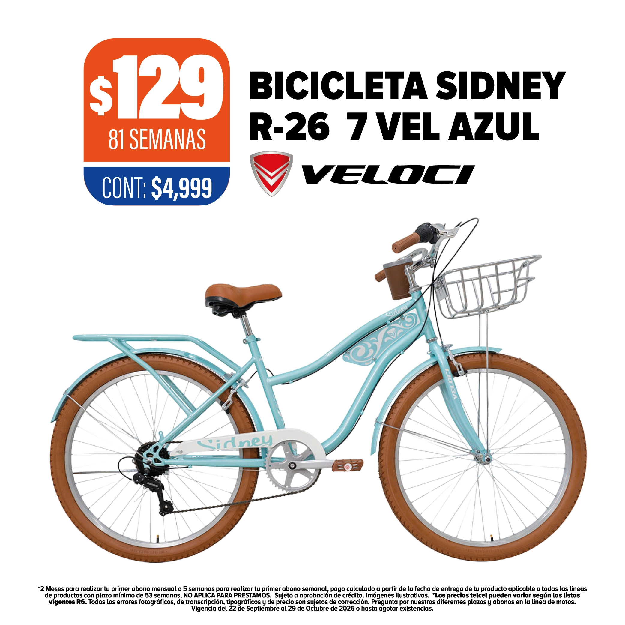 Bicicleta Veloci Sidney R26